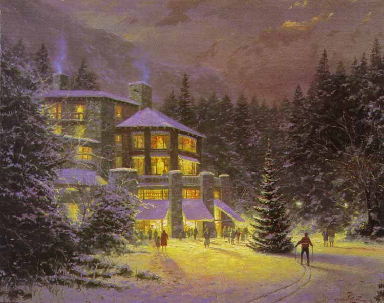 Thomas Kinkade CHRISTMAS AT THE AHWAHNEE